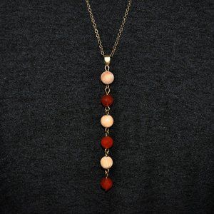 Yew Wood & Fire Agate "Gratitude" Necklace